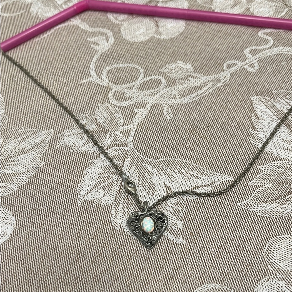 Elegant Silver Heart Pendant Necklace